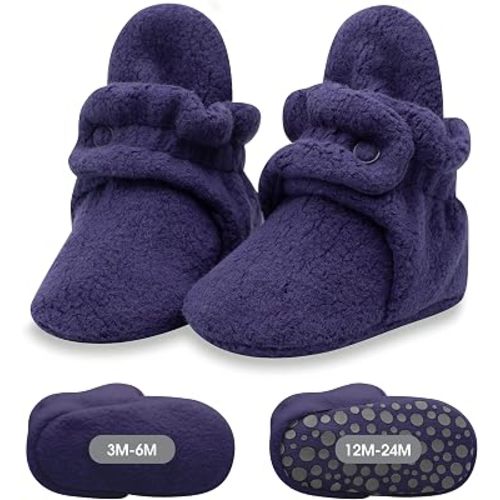 Zutano Baby Boys' Cozie Fleece Baby Booties With Grippers