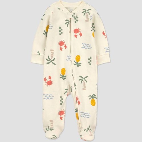Carter's Just One You® Baby Boys' Tropical Graphic Sleep N' Play - Cream Newborn