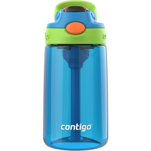 Contigo Autospout Kids Water Bottle 14oz Single Pack Blue Poppy/Cool Lime