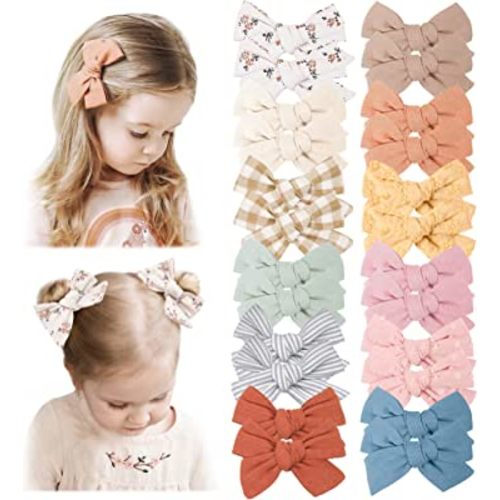 Niceye 24 PACK Baby Girl Hair Clips Set, Hair Bows Barrettes Handmade Accessories Alligator Clip for Babies Infant Toddlers Kids in Pairs