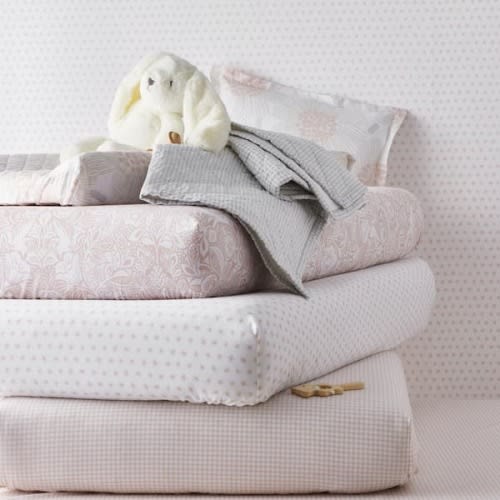 Company Kids Ditsy Gingham Pink Organic Cotton Percale Crib Sheet
