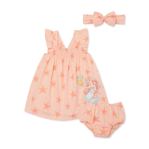 Disney's Little Mermaid Baby Girl Ariel Dress Outfit Set, 3-Piece, Sizes 0/3 Months-24 Months