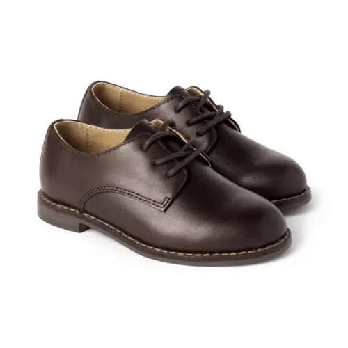 Boy Cacao Nib Brown The Leather Derby Shoe by Janie and Jack