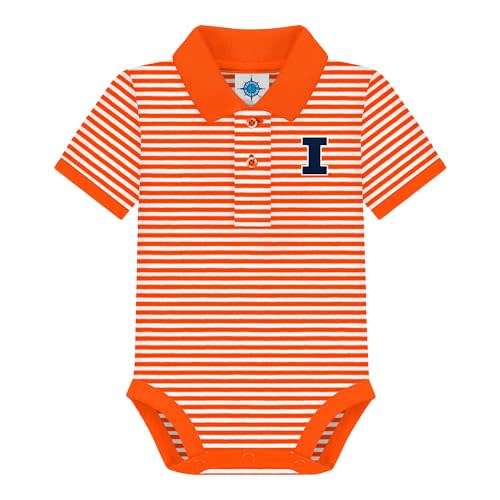 College Baby NCAA Striped Polo Bodysuit Short Sleeve - Unisex (0-12 Months)