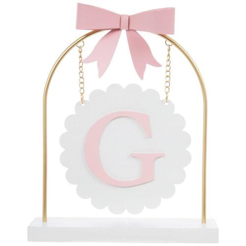 Pink Letter Hanging Wood Sign