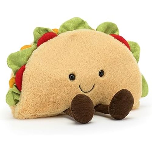 Jellycat Amuseables Taco Stuffed Toy, 6.5 inches - Food Plush - Fun Gift Idea