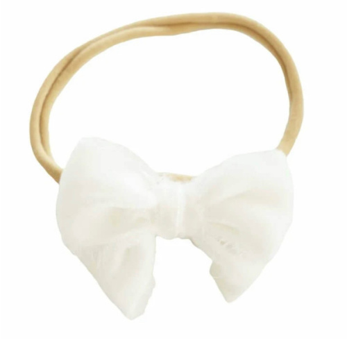 Tiny Velvet Bow Headband | Caden Lane