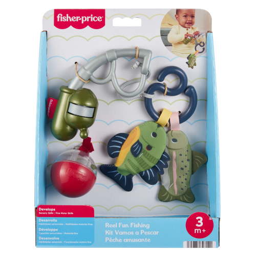 Fisher-Price Mini Me Moments Reel Fun Fishing Gift Set, 4 Baby Toys for Newborn Sensory Play