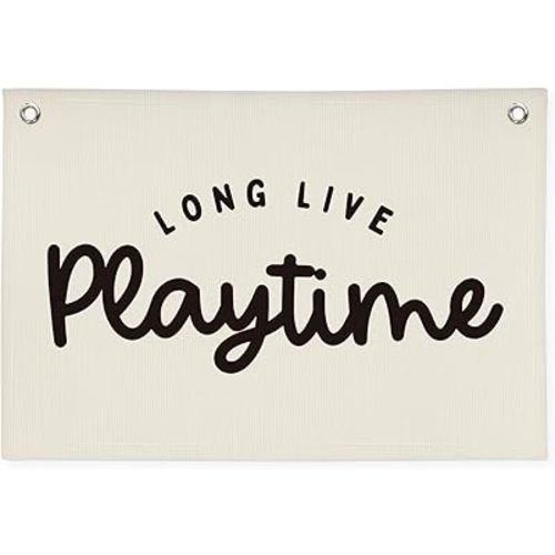 Playroom Decor,Long Live Playtime Linen Hanging Banner Flag Decor for Nursery Playroom Toddler Kids Room Decor, Classroom Decorations,Classroom Must Haves 30x20 playtime