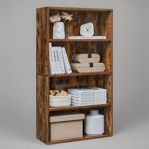 Open Bookshelf, Adjustable Storage Shelves, Floor Standing Unit for Modern Home Organization