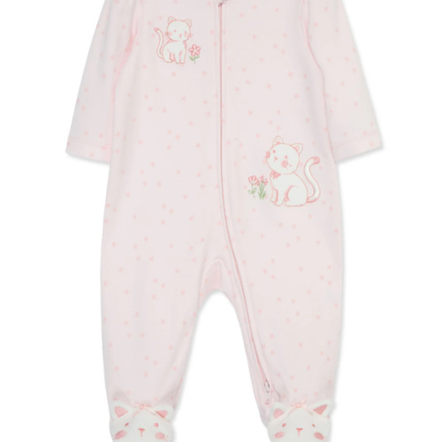 Sweet Kitties 2-Way-Zip Footed One-Piece