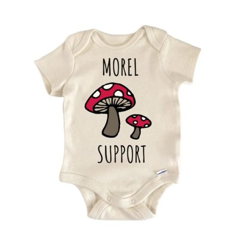 Morel Support Mushroom Fungi Infant Gift Baby Bodysuit Natural 12 Months