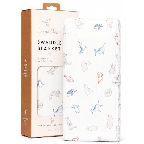 Copper Pearl Swaddle Blankets for Newborns | Soft Stretchy Receiving Blankets for Boys and Girls | Large 46 x 46 Inch Baby Blankets | Lightweight and Breathable Swaddles | Arctic Wonder