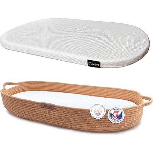 Yunioo Baby Changing Basket, Portable Diaper Changing Pad, Moses Basket for Newborns, Changing Table Topper for Baby Nursery, Waterproof Travel Pad Cover