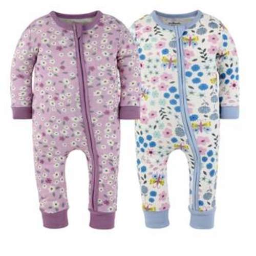 Baby Girl Sleepers | Newborn & Toddler Cotton Footed Designs