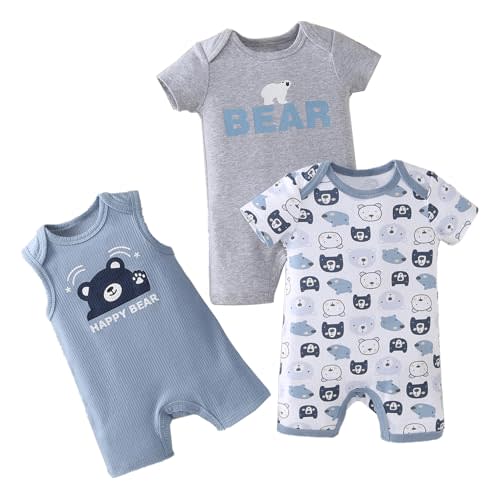 YOURDIARY Baby Boy Rompers Short Sleeve Cotton Toddler Rompers Graphic Print Baby Clothes One-Piece Outfit
