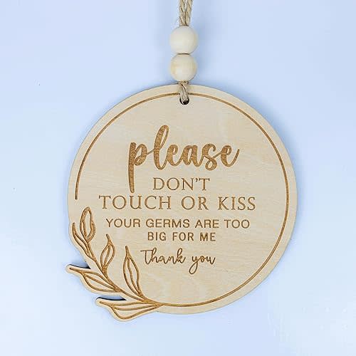 Wooden Card Please Do Not Touch or Kiss Baby Sign Please Do Not Touch Baby Wooden Sign Baby Shower (M08)