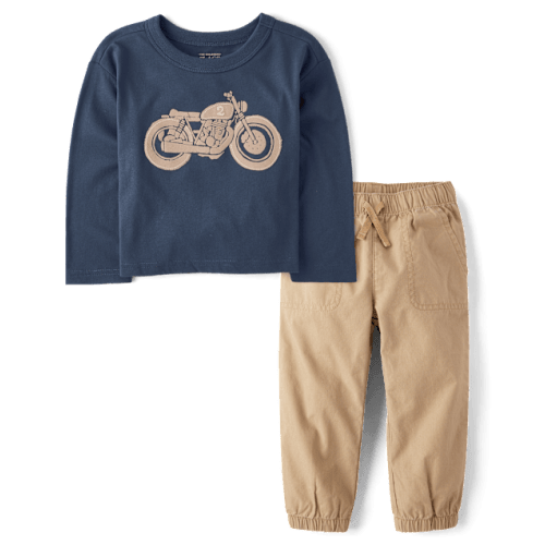 Baby And Toddler Boys Embroidered Vehicle 2-Piece Outfit Set - Multi