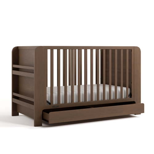 Graco Read-with-Me 4-in-1 Convertible Crib with Drawer, Hazelnut