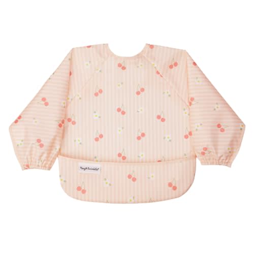 Tiny Twinkle Long Sleeve Bib for Babies & Toddlers | Waterproof Smock Bib for Eating | Machine Washable & Mess-Proof Feeding Essentials | Newborn Shower Gift (Cherry Coquette, 6–24M)