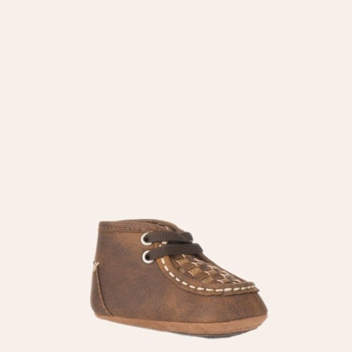 Blazin Roxx Infant Baby Bucker Brown with Tan Patchwork Chukka Moc Casual Shoe