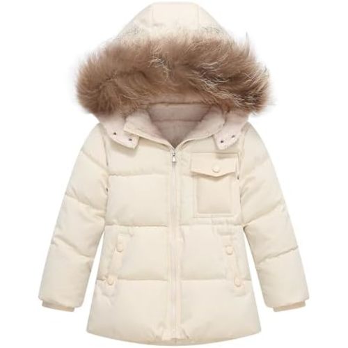 Toddler Winter Coat Baby Jacket Snow Boy Hoodie Puffer Girl Fleece Clothes 1-5T