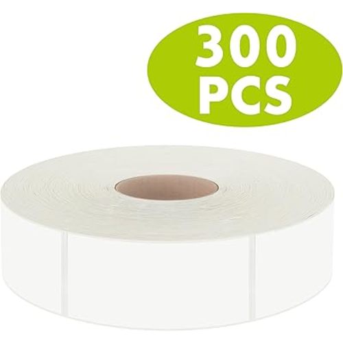 300 Removable Blank Food Labels, Water/Oil/Tear Resistant with Perforation Line for Freezer Food Containers Jars Pantry Organization (Each Measures 1” x 2”)