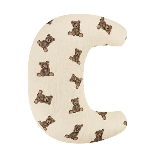 SWESEN Nursing Pillow Cover, Soft Removable Cover for Breastfeeding Pillows, Pillow Slipcover for Baby Boys and Girls, Comfortable & Breathable,Bear, Washable (Only Cover)