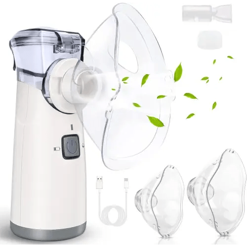 Portable Nebulizer - Nebulizer Machine for Adults and Kids Travel and Household Use, Handheld Mesh Nebulizer Spacer OTC Parts