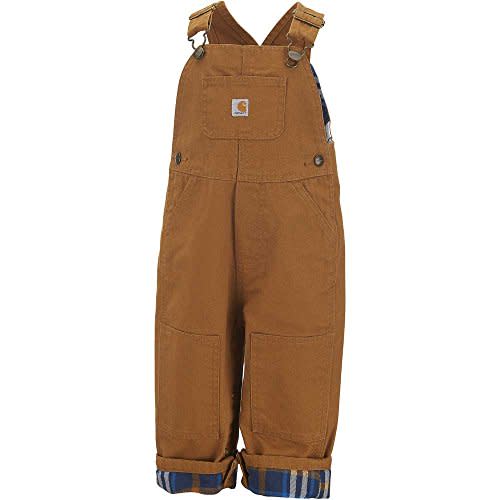 Carhartt Baby Boys' Washed Canvas Flannel Lined Bib Overall