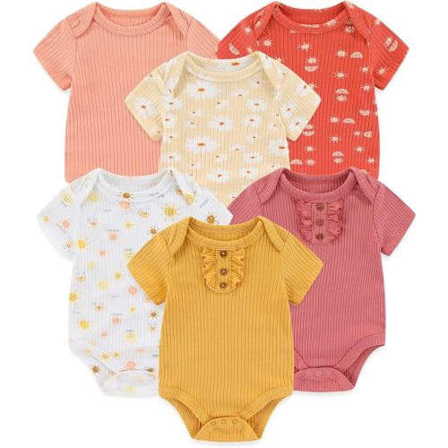 JELYLOVE Fashion Baby Boy Girl Bodysuits 6-Pack Casual Cotton Soft Infants Outfit New born Clothes