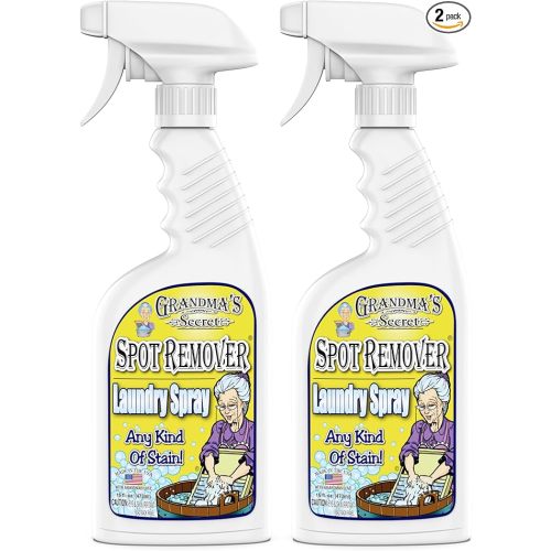 Grandma's Secret Spot Remover Laundry Spray - Chlorine, Bleach and Toxin-Free Fabric Stain Remover for Clothes - Removes Oil, Paint, Blood and Pet Stains - 16 Oz, 2 Pack