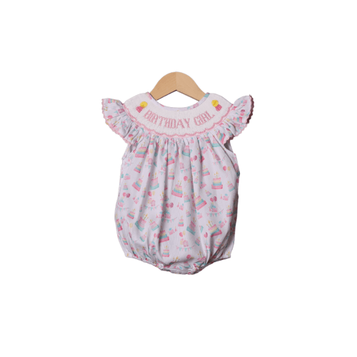 Smocked Birthday Party Girl Bishop Bubble