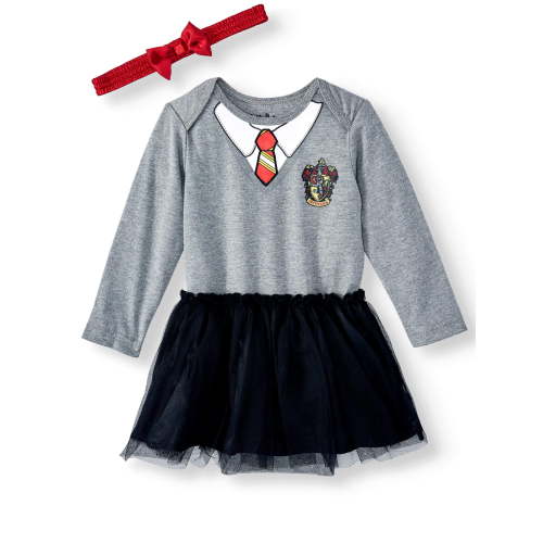 Harry Potter Baby Girls Cosplay Bodysuit Tutu Dress and Headband, 2-Piece Outfit Set
