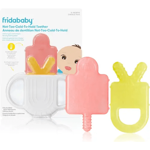 Frida Baby Silicone Teething Toys, 4-in-1 Teether for Babies & Infants, Teething Relief for 0-18 months, Not-Too-Cold-to-Hold Soothing Baby Teether, BPA-Free