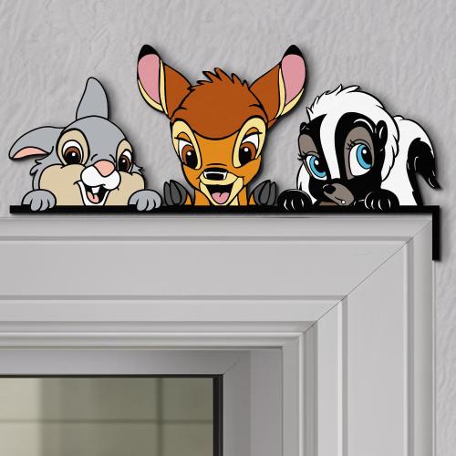 Peeking Forest Animals Door Topper Sign, Cute Woodland Friends Shelf Decor, Nursery Room Gift