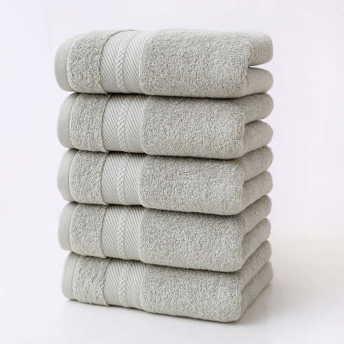 Bath Towels Set 5 Pack | Thick Soft Absorbent Cotton Towels | 27.9"x13.77" | Blue, Green, Gray | Durable Double-Stitched | Spa Bathroom Luxury | Fast Drying | Gift Ready