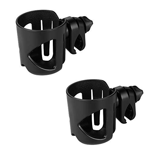 Accmor Universal Cup Holder, Stroller Cup Holder, 360° Rotatable Large Caliber Designed Bottle Holder for Stroller, Bike, Wheelchair, Walker, Scooter, Black