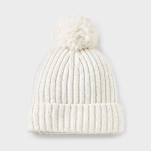 Baby Girls' Sparkle Yarn Beanies - Cat & Jack™ Cream 12-24m