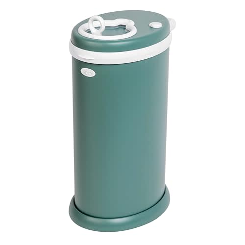 Ubbi Stainless Steel Diaper Pail, Odor Locking, No Special Bag Required, Award-Winning, Registry Must-Have, Open Water