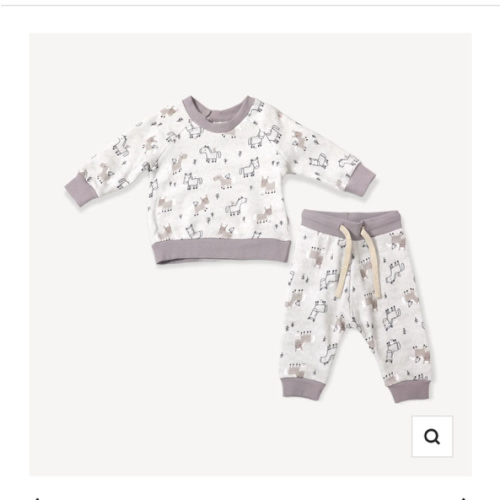 Horse & Bird Fleece Baby Sweatshirt & Jogger Set (Organic)
