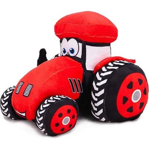 Toyland® - 8 Inch Plush Farm Tractor - Children's Bedroom Decoration (Red)