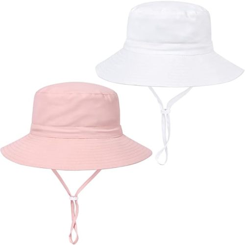 Baby Toddler Sun Hat,Boys Girls Bucket Hat for Kids UPF 50+ Sun Protective Child Summer Beach Hats 0-5 Years