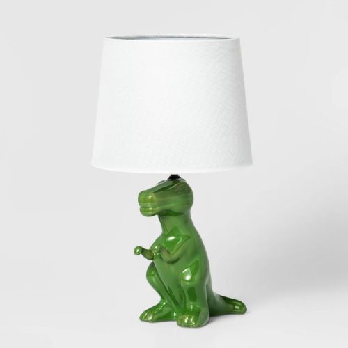 Dinosaur Kids' Table Lamp (Light Bulbs Not Included) Green - Pillowfort™: Dino Lights for Boys, Ceramic Accent Lamp