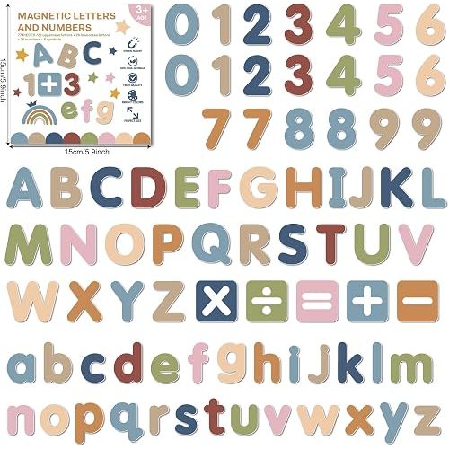 77 PCS Magnetic Letters and Numbers Fridge Magnets ABC Alphabet 123 Math Educational Learning Refrigerator Whiteboard