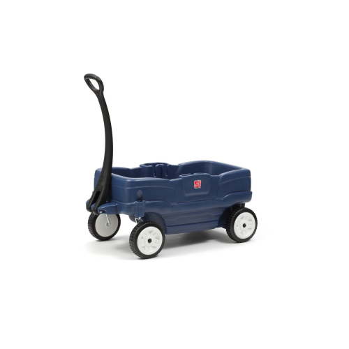 Step2 Neighborhood Wagon Blue Plastic Toddler and Kid Wagon with Seatbelts and Storage