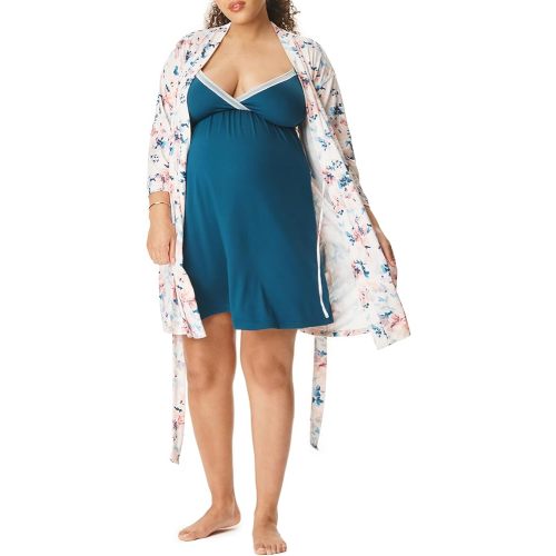 Motherhood Maternity Womens Nursing Nightgown and Robe Set for Labor Delivery and Breastfeeding