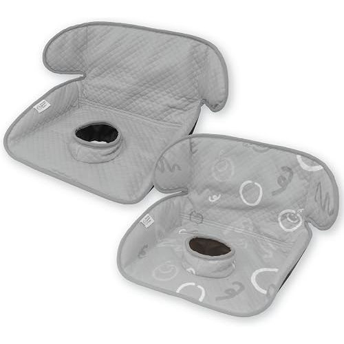 Piddle Pad 2-Pack, Potty Training Car Seat Protector, Toddler Car Seat Cover & Stroller Protector, Machine Washable Waterproof Car Seat, Anti-Slip, Universal Fit (Grey)