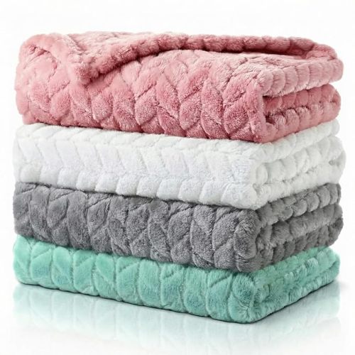 Frienda 4 Pcs Baby Blanket for Girls Boys Infant 32x24,Cute Color
