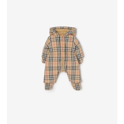 Check Puffer Suit in Sand beige - Children | Burberry® Official